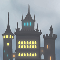 Dark Castle with Bright Windows